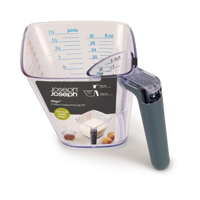 Joseph Joseph Align 2-Piece Easy-Read Grey Measuring Jug Set
