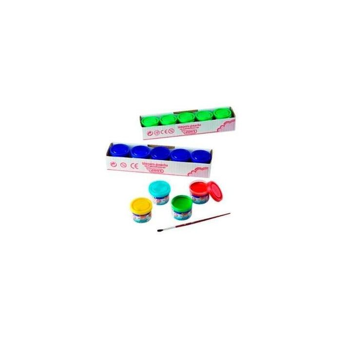 Jovi Estuche 5 Botes Témpera Escolar 35ml + Pincel Unicolor Marrón
