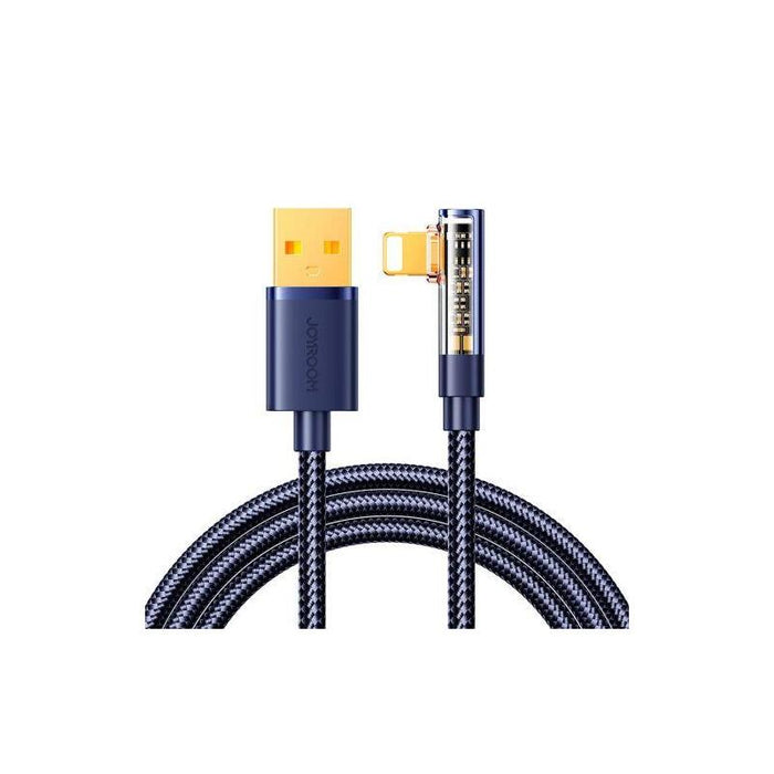 Joyroom Gaming Cable Lighning (Angled) - Usb (Straight) Cable 2.4a, 480mb/S, 1.2m, Blue (S-Ul012a6)