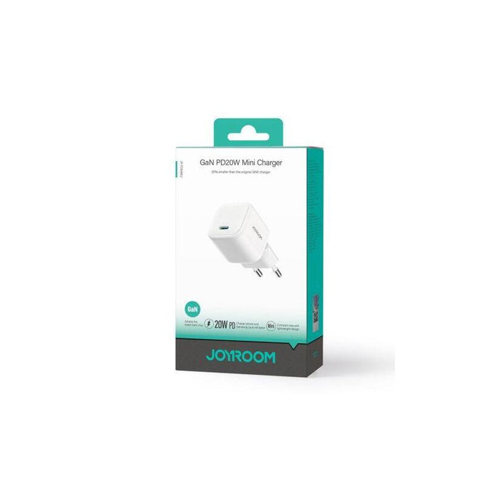 Joyroom Travel Charger Gan Fast Charger Type-C, 20w, Pd 3.0, Qc 3.0, White (Tcg08)