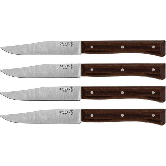 Juego De 4 Cuchillos De Mesa Opinel Faceta Fresno Oscuro