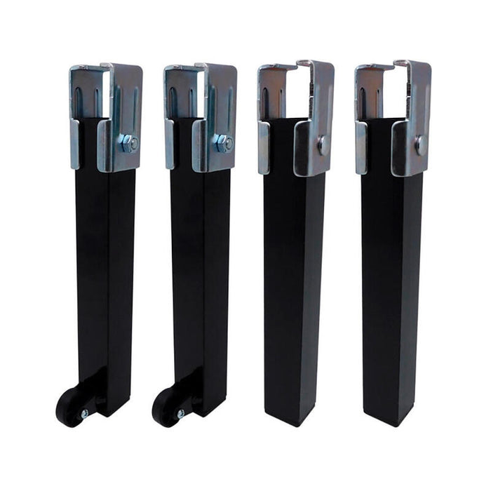 Juego De 4 Patas De Somier Pt25 30x30x260mm Con Ruerda, Negro 96401 Micel