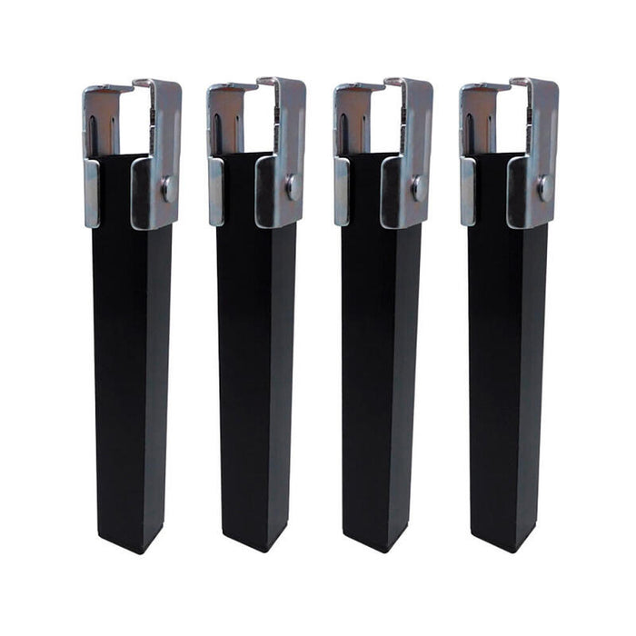 Juego De 4 Patas De Somier Pt25 40x30x255mm Sin Rueda, Negro 96404 Micel
