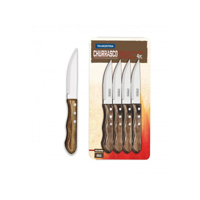 Juego De Cuchillos Jumbo 4 Piezas Polywood Castaño