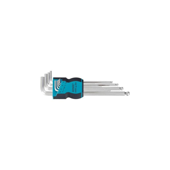 Juego De Destornilladores Angulares Hazet 2105lg/9h, 9 Piezas Con Clip De Sujeción, Con Cabeza Esférica 2105lg/9h
