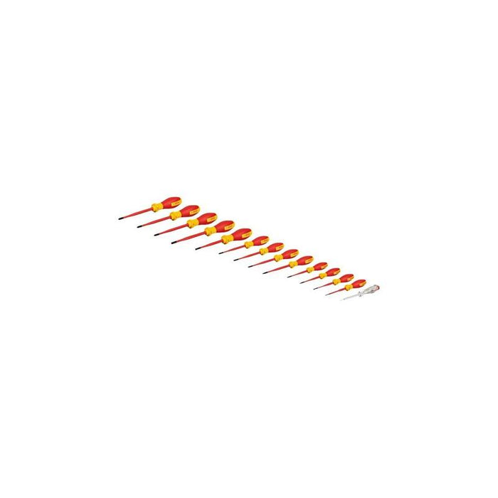 Juego De Destornilladores  Bosch Professional  Vde Ph/Sl Professional, 14 Piezas Rojo/Amarillo, 13 Destornilladores Vde, Comprobador De Fase Sl3, L-Boxx 1600a02nf9