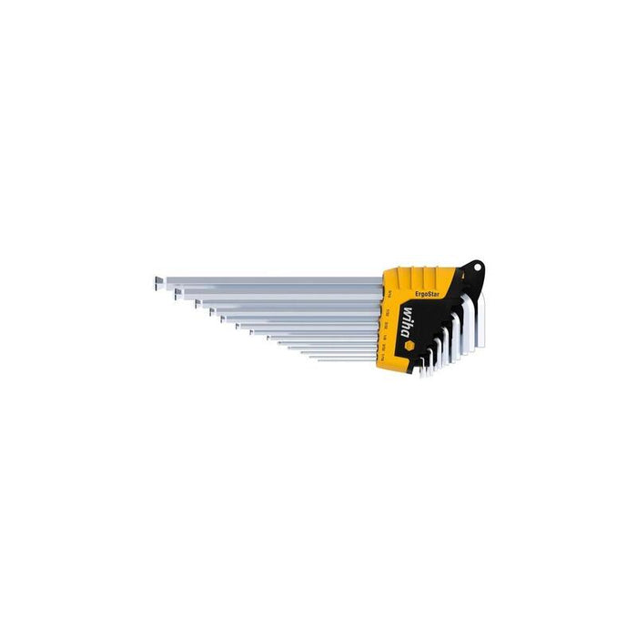 Juego De Llaves Acodadas Wiha Con Soporte Ergostar, Imperial, Destornillador Negro/Amarillo, 13 Piezas, Función De Sujeción Magicring 43852