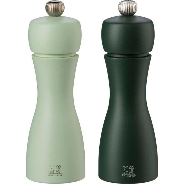Juego De Molinillos Peugeot Tahiti  De Sal Y Pimienta 2 Pzs 15 Cm Verde