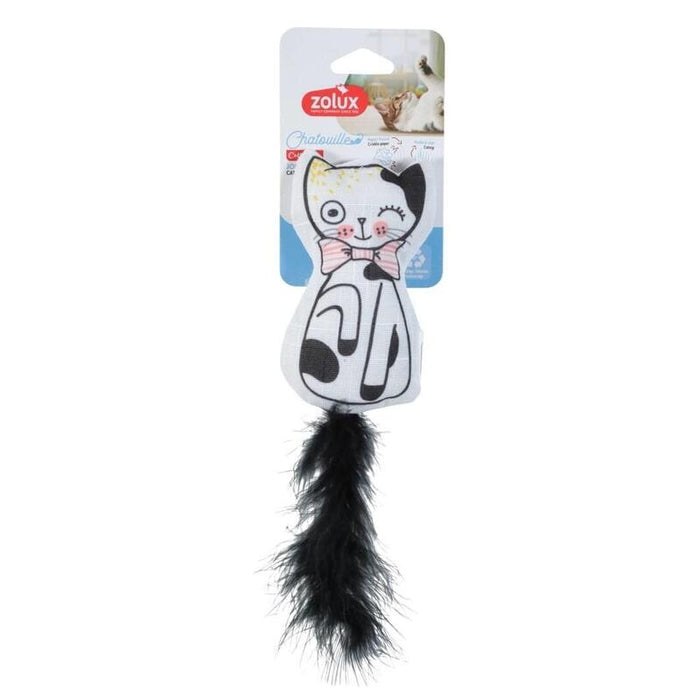 Juguete Para Gatos Zolux Con Plumas Y Hierba Gatera, Corona De Chatouille, 13 Cm