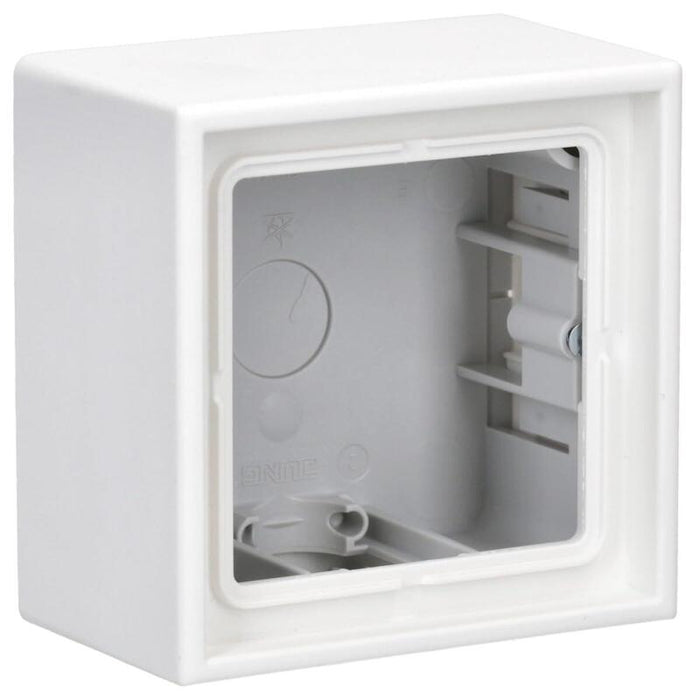 Jung Ls 581 A Ww De Superficie-Kappe 1vías 81x81x47mm Blanco Alpino