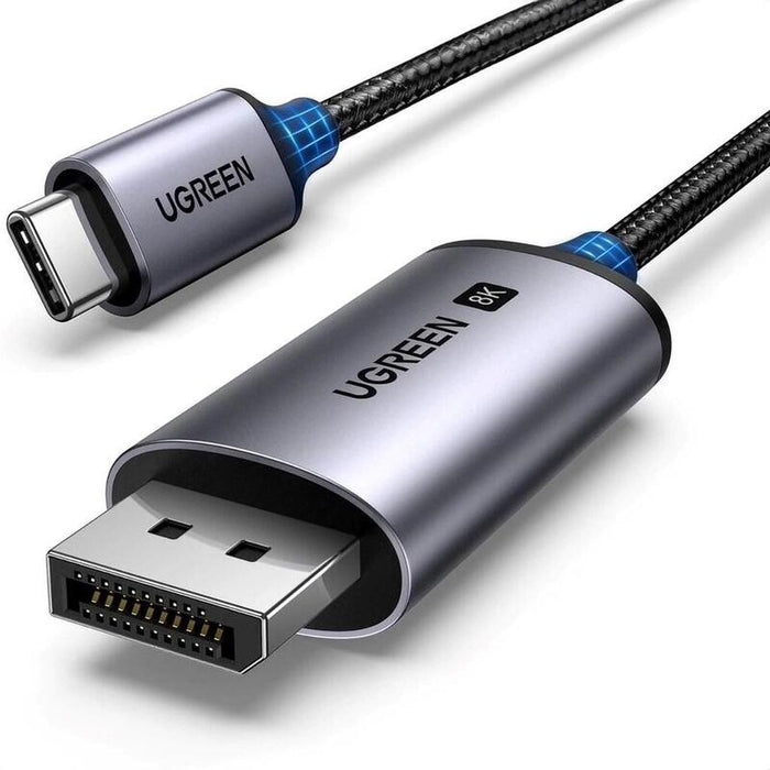 Cable Ugreen Cm556 Con Conectores Usb-C Y Displayport 8k, 1 M De Longitud, Gris