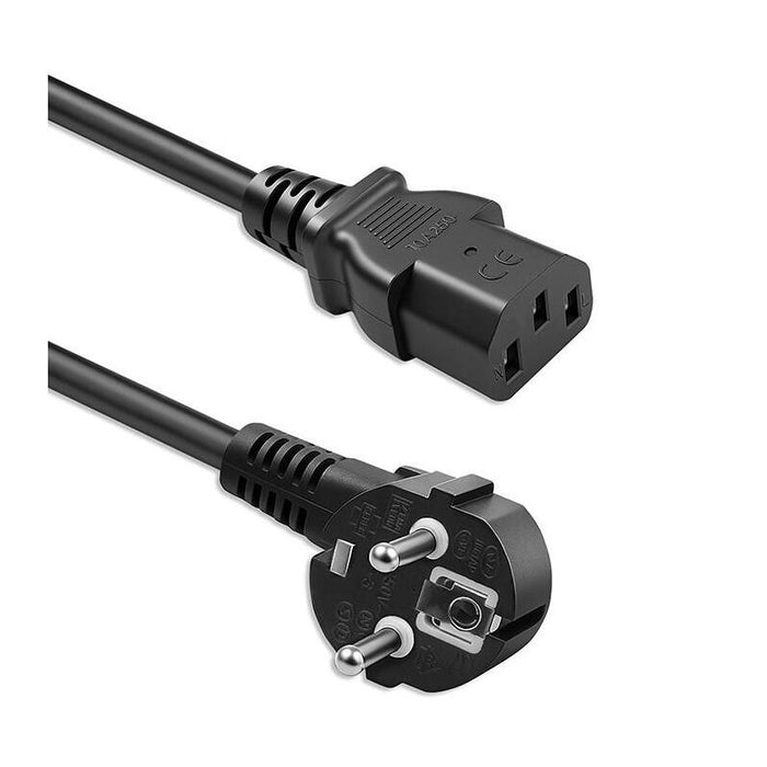 Kabel Zasilajacy Wtyczka Katowa Schuko Cee 7/7 (E/F) Iec C133x0.5mm2 Czysta Miedz Cu 1.8m
