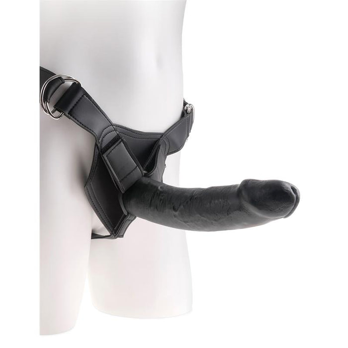 King Cock - Harness Con Pene Realístico Negro 22.9 Cm