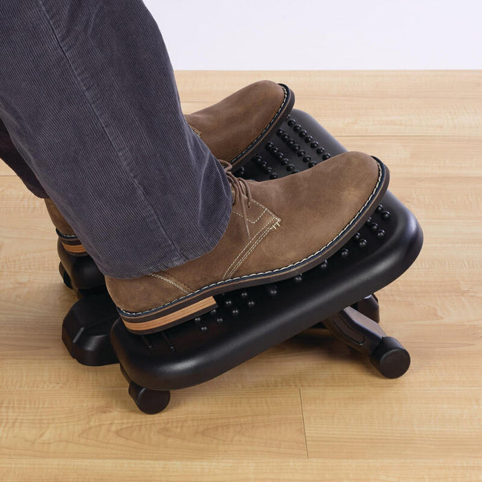 Kensington Reposapiés Solemassage Para Ejercicio Ajustable 5 Alturas Negro