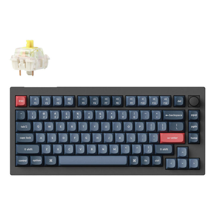 Keychron V1 Max, Teclado Para Juegos Negro Azul-Gris, Diseño De, Gateron Jupiter Banana, Hot-Swap, Rgb V1m-D4-De