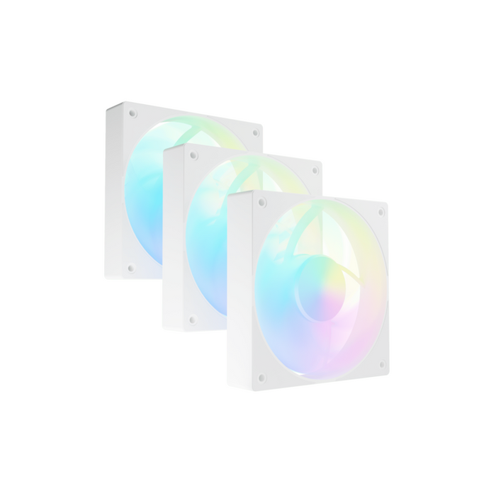 Kit 3 Ventiladores Fury Sai S12 Argb Pwm Blanco