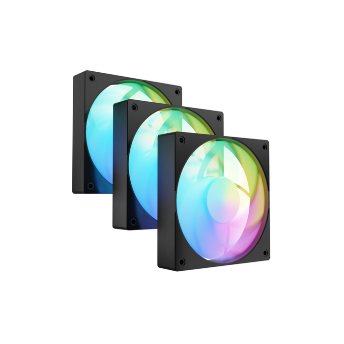 Kit 3 Ventiladores Fury Sai S12 Argb Pwm Negro