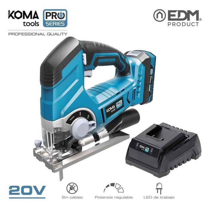 Kit Caladora 20v Con 1 Bateria 2.0a Y Cargador 08772. 23x21,5cm Koma Tools Pro Series Battery