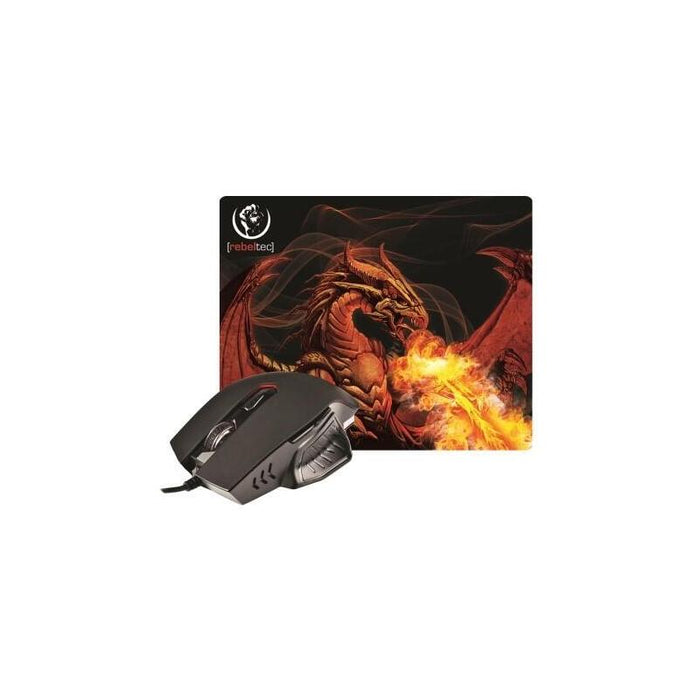 Kit Gaming Ratón + Alfombrilla Red Dragon