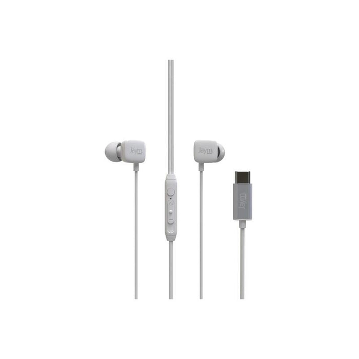 Kit Pieton Auriculares Intra-Auriculaire Type-C + Telecommande + Micro Blanco - Jaym®
