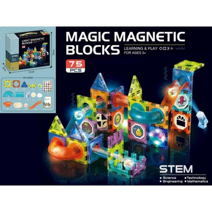 Klocki Magnetyczne Swiecace 75 Elementów