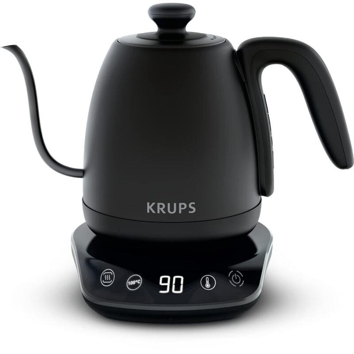 Krups Hervidor De Agua De Cuello De Cisne, Versátil, Té, Café, Infusión, 8 Temperaturas, Mantener Caliente 30 Min, Tapa Extraíble, Café Control Bw923810, Negro