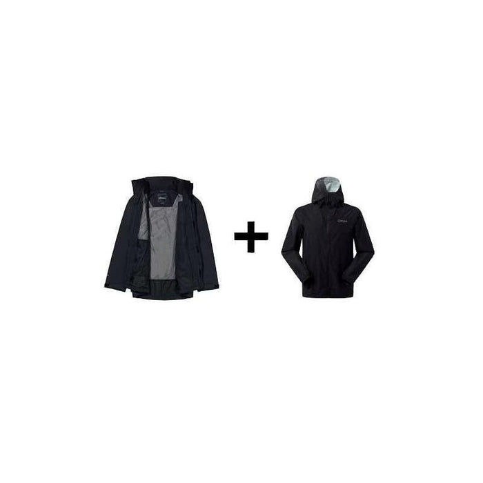 Kurtka Berghaus Deluge Pro 3.0 Roz. M Negro + Kurtka Berghaus Hillwalker Ia Shell Roz. M Negro