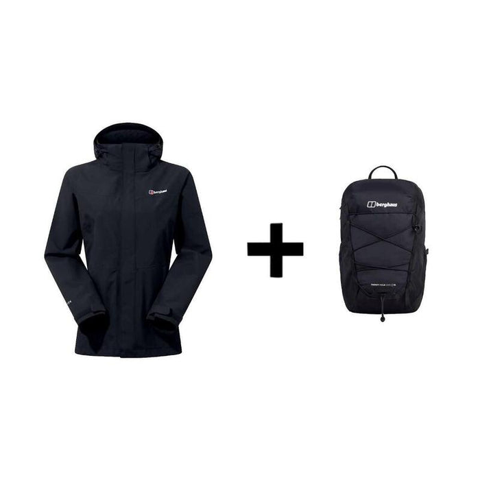 Kurtka Berghaus Hillwalker Ia Shell Roz. M Negro + Plecak Berghaus 24/7 365 U18 Czarny