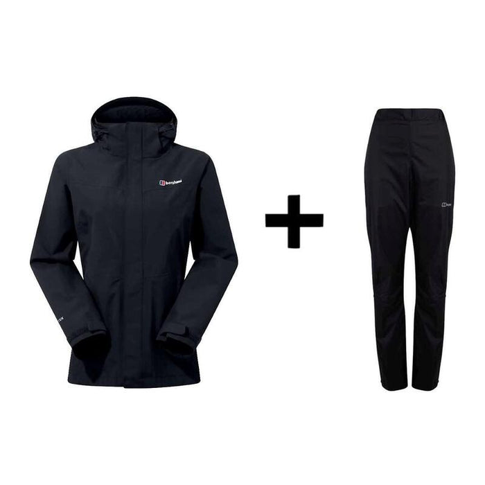 Kurtka Berghaus Hillwalker Ia Shell Roz. S Negro + Spodnie Berghaus Deluge 2.0 Roz. S Czarne