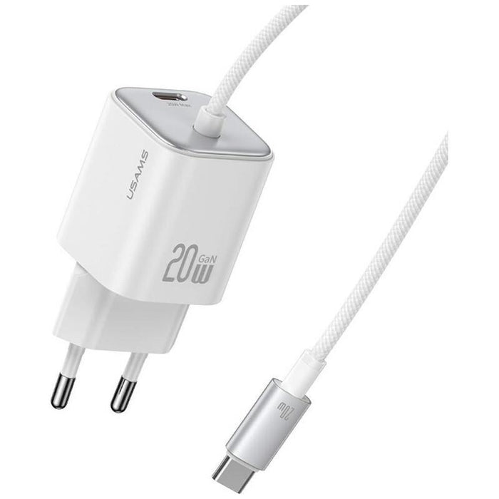 Ladowarka Sieciowa Jc Series Cc261 20w Gan Fast Charger Wbudowanykabel Usb-C Bialy