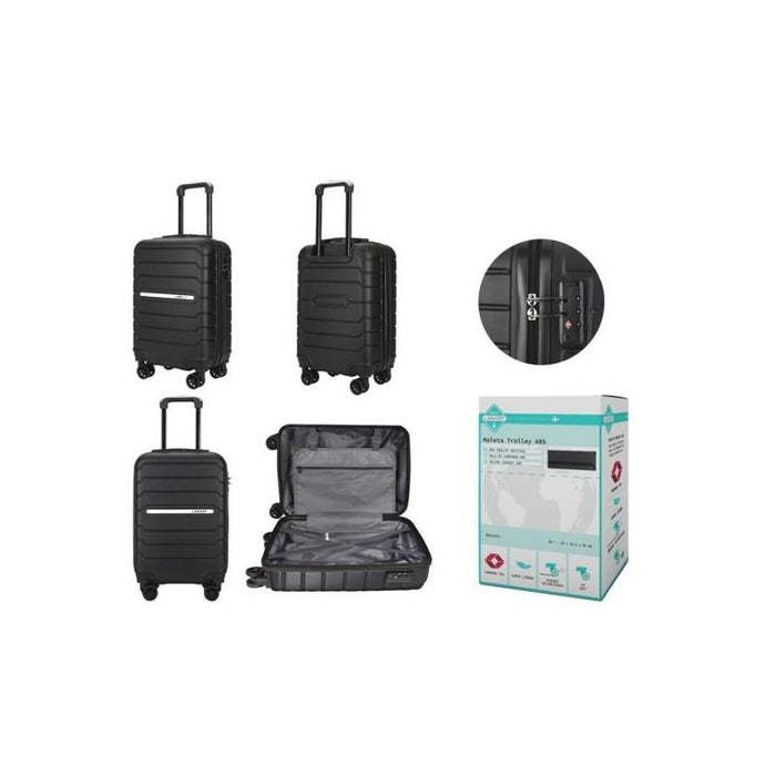Lagart Maleta Trolley De Cabina Rigida 20â 55x34x23.5cm - Cierre Tsa - Ruedas Dobles 360âº - Negro