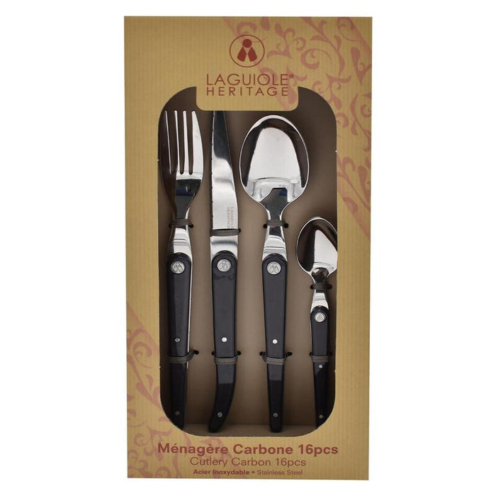 Laguiole 16-Tlg. Besteck-Set De Carbon