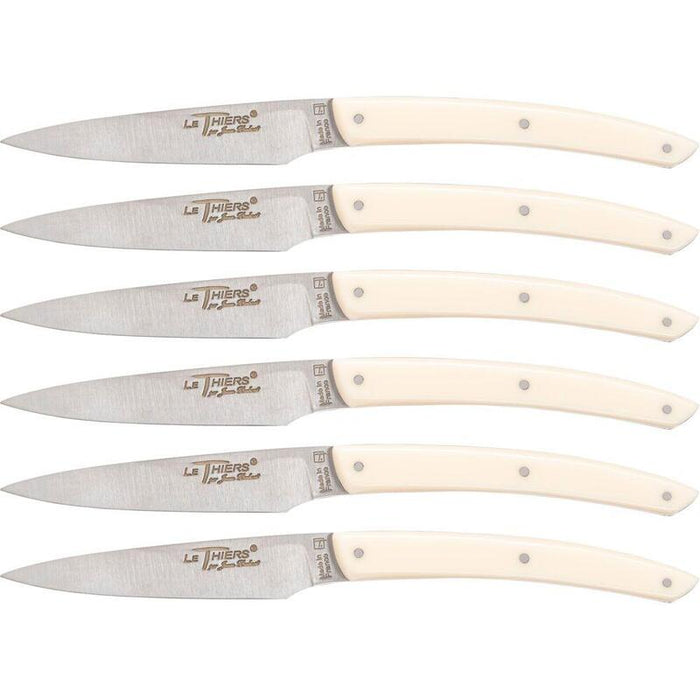 Laguiole Jean Dubos Knife Set 6 Pcs., Acrylic Ivory