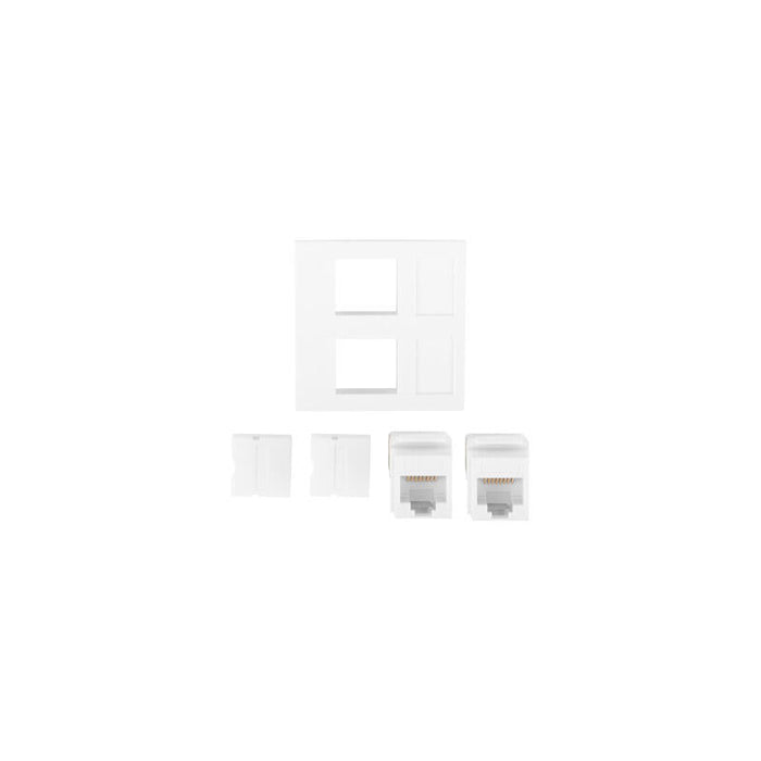 Lanberg 2xrj45 45x45 Socket + Keystone 2xcat. 6 Utp White