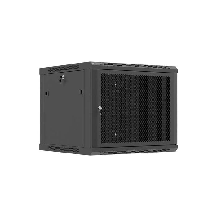 Lanberg Rack Cabinet 19in Wall-Mount 9u 600x600 Flat Pack With Perforated Door Black