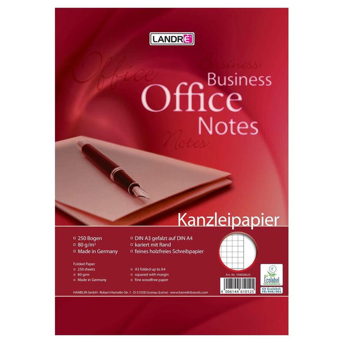 Landre Kanzleipapier Office A3/A4 Gefalzt 80 G/Qm 250uds