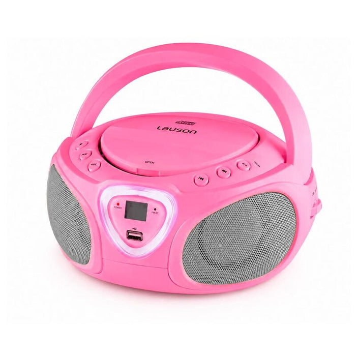 Lauson Cp753 Rosa Reproductor Radio Cd Con Altavoces Incorporados