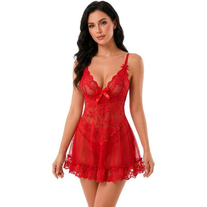 Livco Corsetti Fashion - Nuit Set Camiseta + Panty Rojo 2028 L/Xl