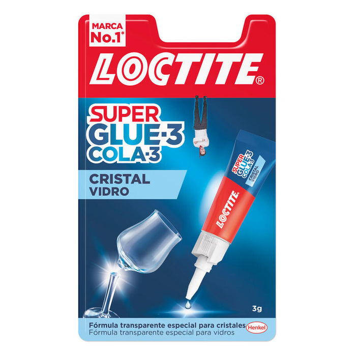 Loctite Superglue-3 Cristal Bl 3gr - Adhesivo Liquido Para Cristal Y Metal - Triple Resistencia Al Agua. Golpes Y