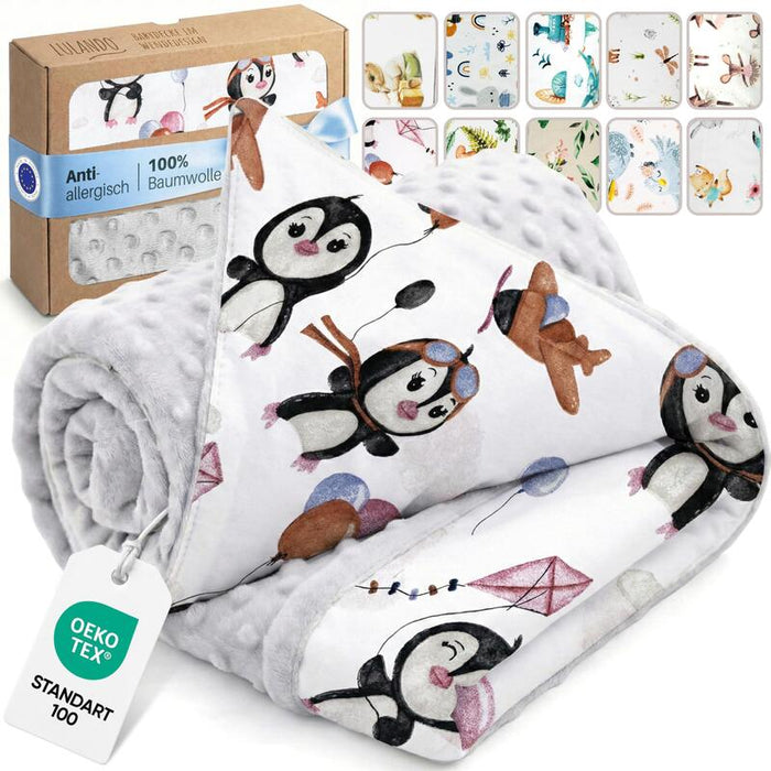 Lulando Babydecke 100 X 75 Cm Gris Pinguine