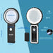 Lupa Iluminada 30X 40X Con 18 Leds Y Soporte Plegable Negro