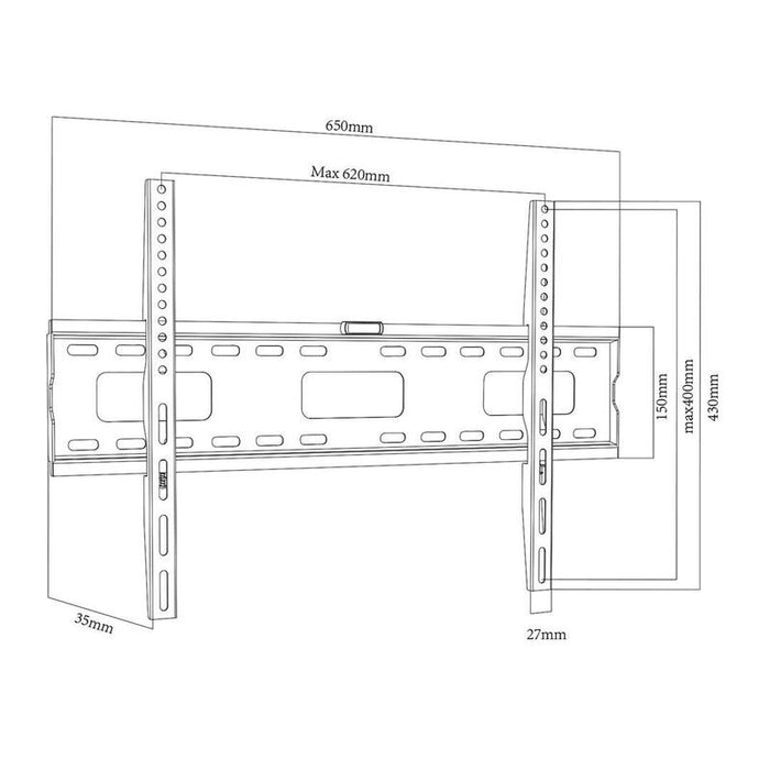 Maclean Mc-419 Soporte Para Tv, Pared Para Pantallas De 32-100", Máx. Vesa 600x400, Carga Máx. 80kg