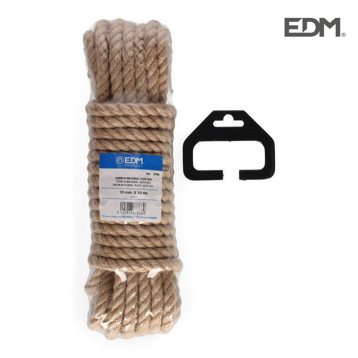 Madeja 10m Cuerda Natural Yute Bio. 3 Cabos. Calibre 10mm Edm