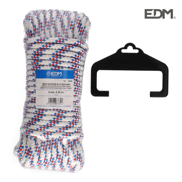 Madeja 20m Driza Poliester Alta Tenacidad Tricolor. Calibre 8mm Edm