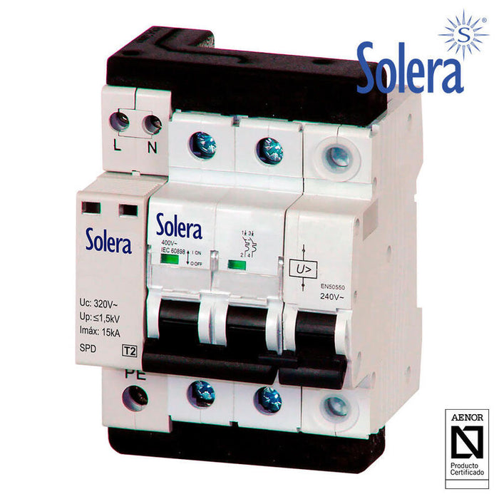 Magnetotermico 1p+N 25a + Protector Sobretensiones Permanente Y Transitorio C 10ka 230vca