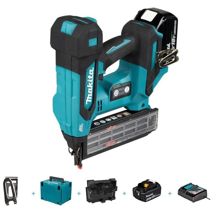 Clavadora  Makita Dbn501rtj  Con Batería (50 Mm, 18 V, 5,0 Ah, 2 Baterías Y Cargador)
