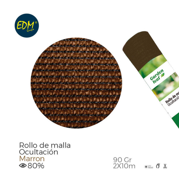 Malla De Ocultación Color Marron 90g 2x10m