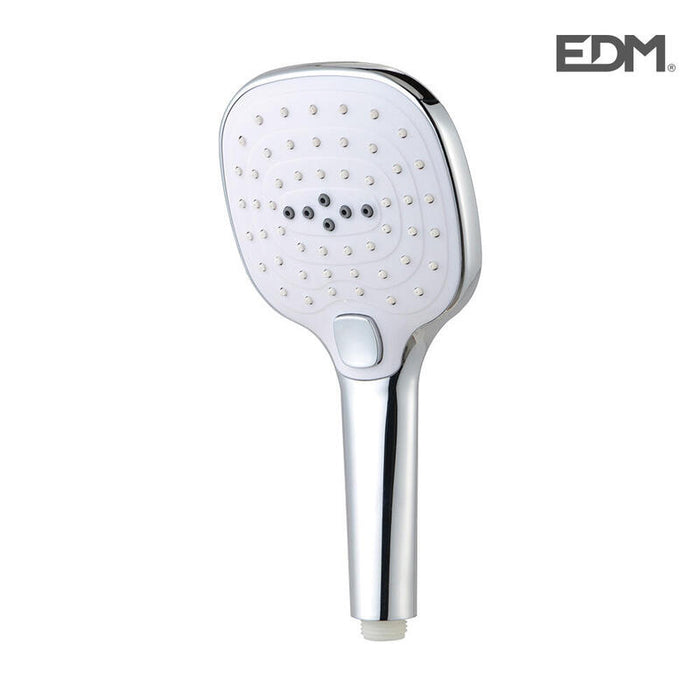 Mango De Ducha Anticalcareo. Square. 3 Funciones. Color Cromo. Edm