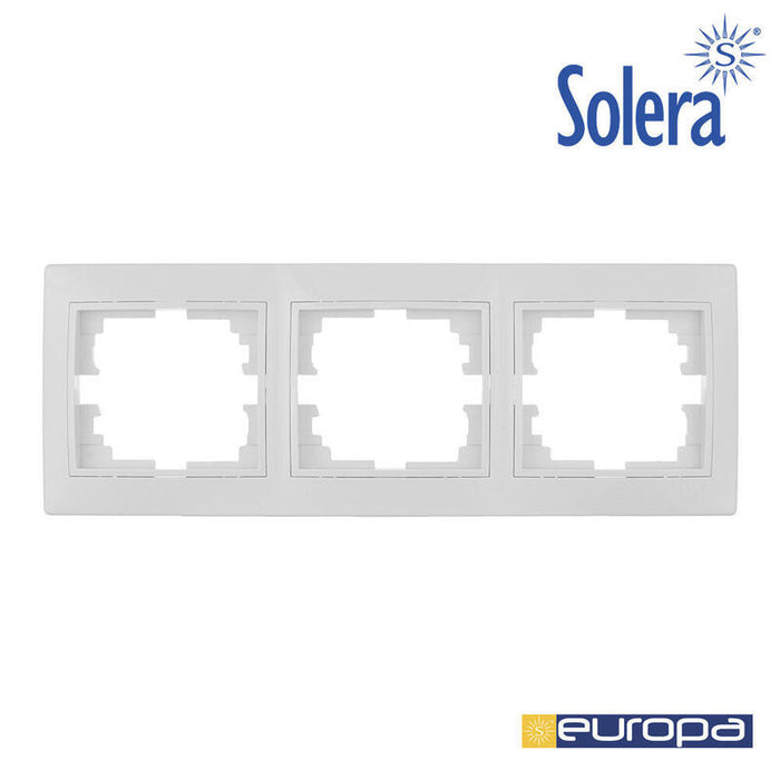 Marco Para 3 Elementos Horizontal Blanco 225x81x10mm Serie Europa Solera Erp73u