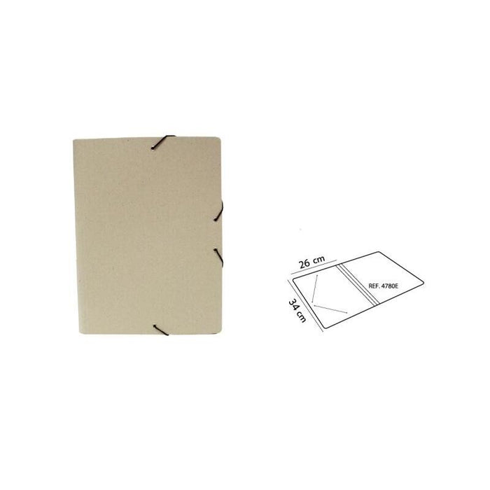 Mariola Eco Carpeta Sencilla De Carton 100% Reciclado - Tamaño Folio - Medidas 34x26cm - Cierre Con Goma Elastica -